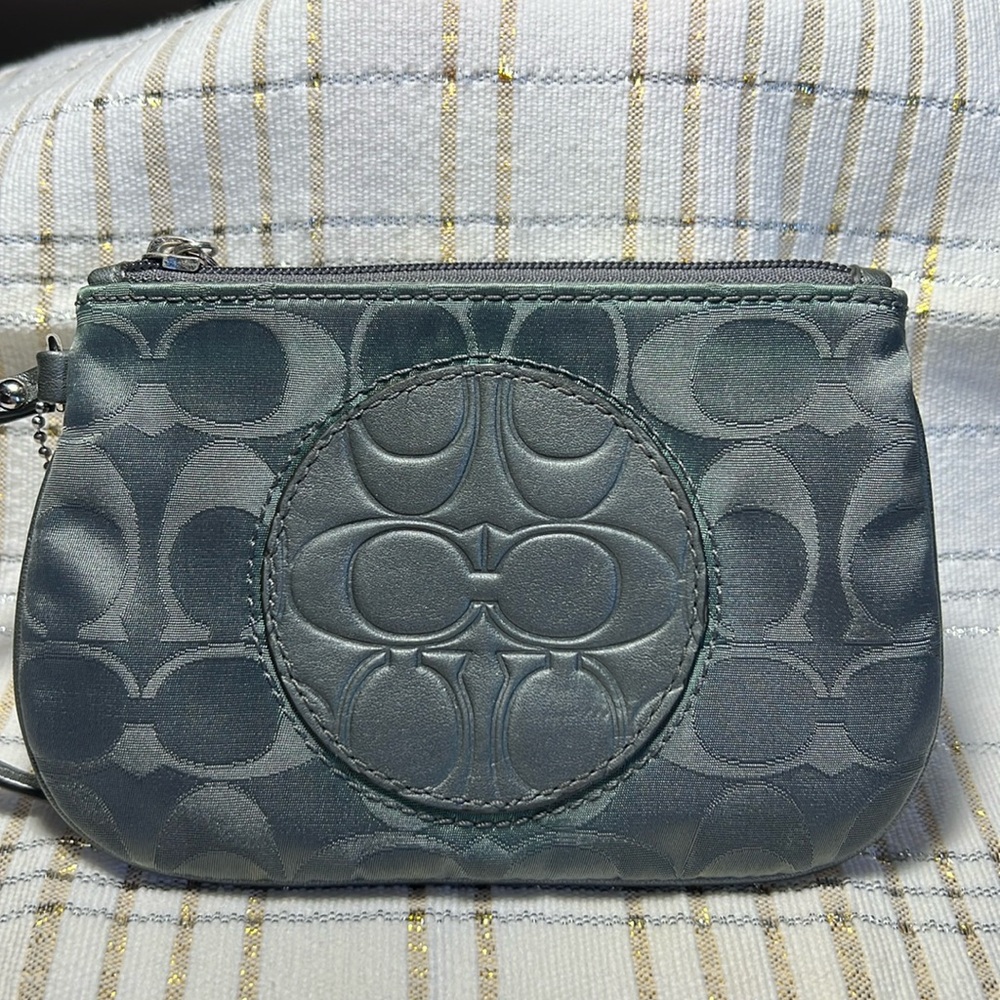 Charcoal Gray Coach Wristlet